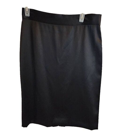 NWT Linda Allard Ellen Tracy Size 8 Wool Black Pencil Skirt - Picture 1 of 6